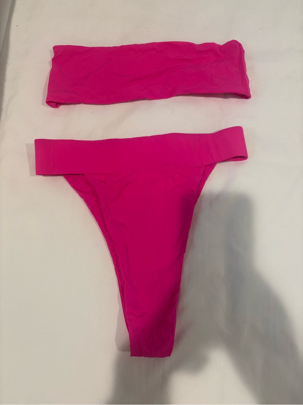 Meshki Hot Pink Bandeau Bikini Set